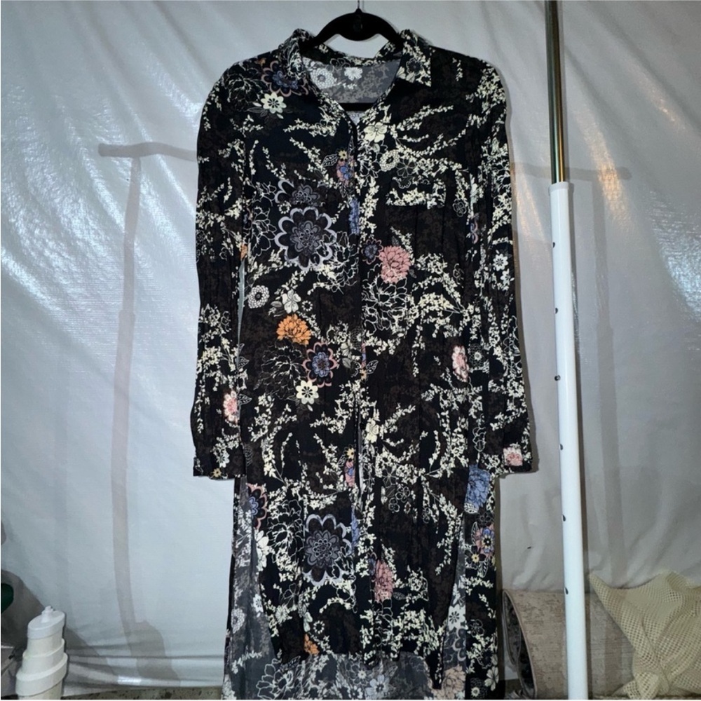 Zara Black and White Long Sleeve Dress